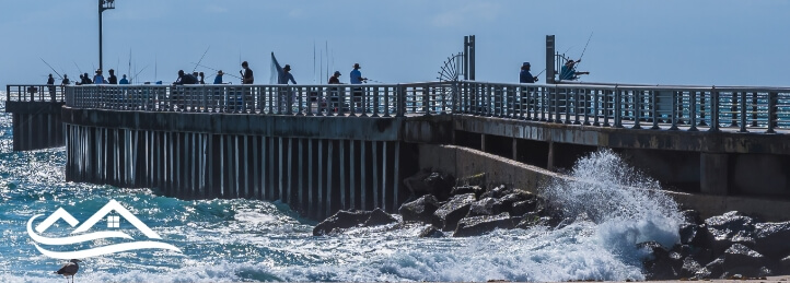 People fishing on a dock in Sebastian, FL